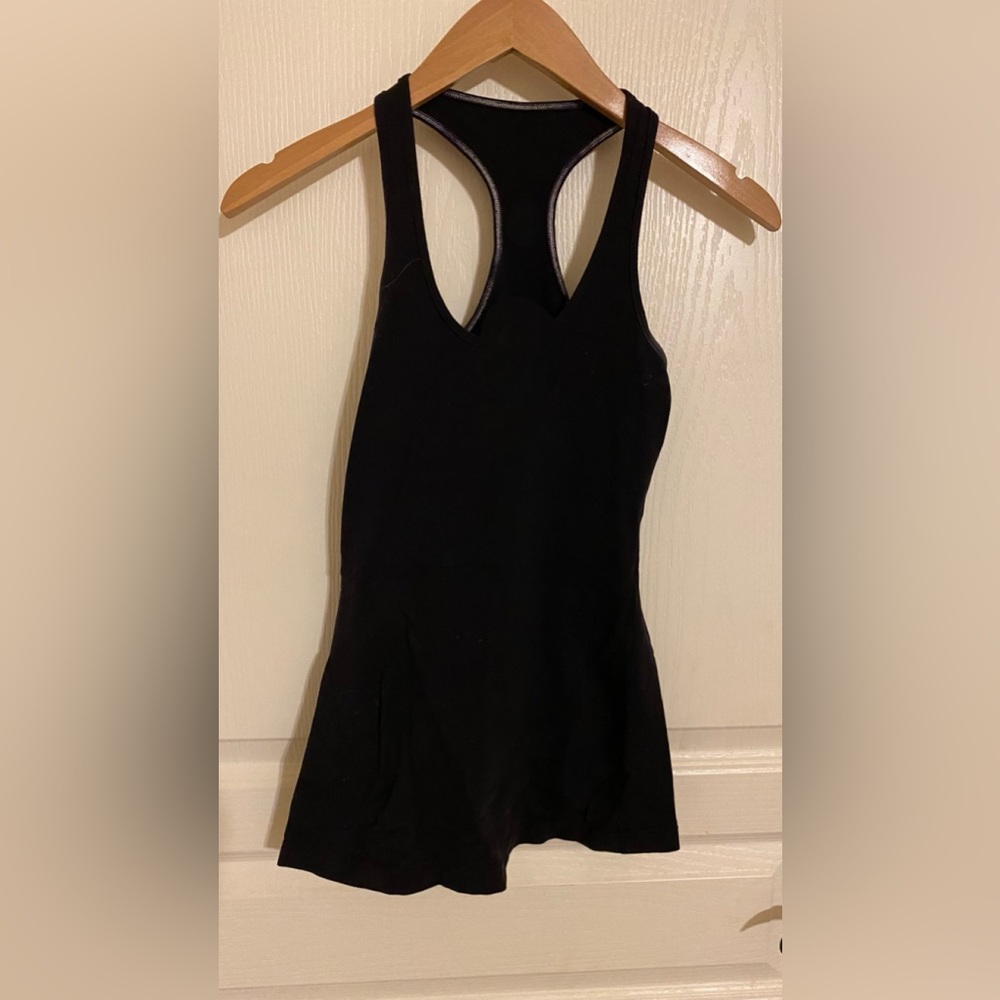 Lululemon black cool racer back tank size 2